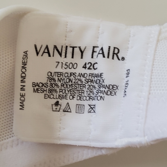 Vanity Fair 71500 Wireless Full Coverage Bra Size 42C White New - Picture 8 of 8